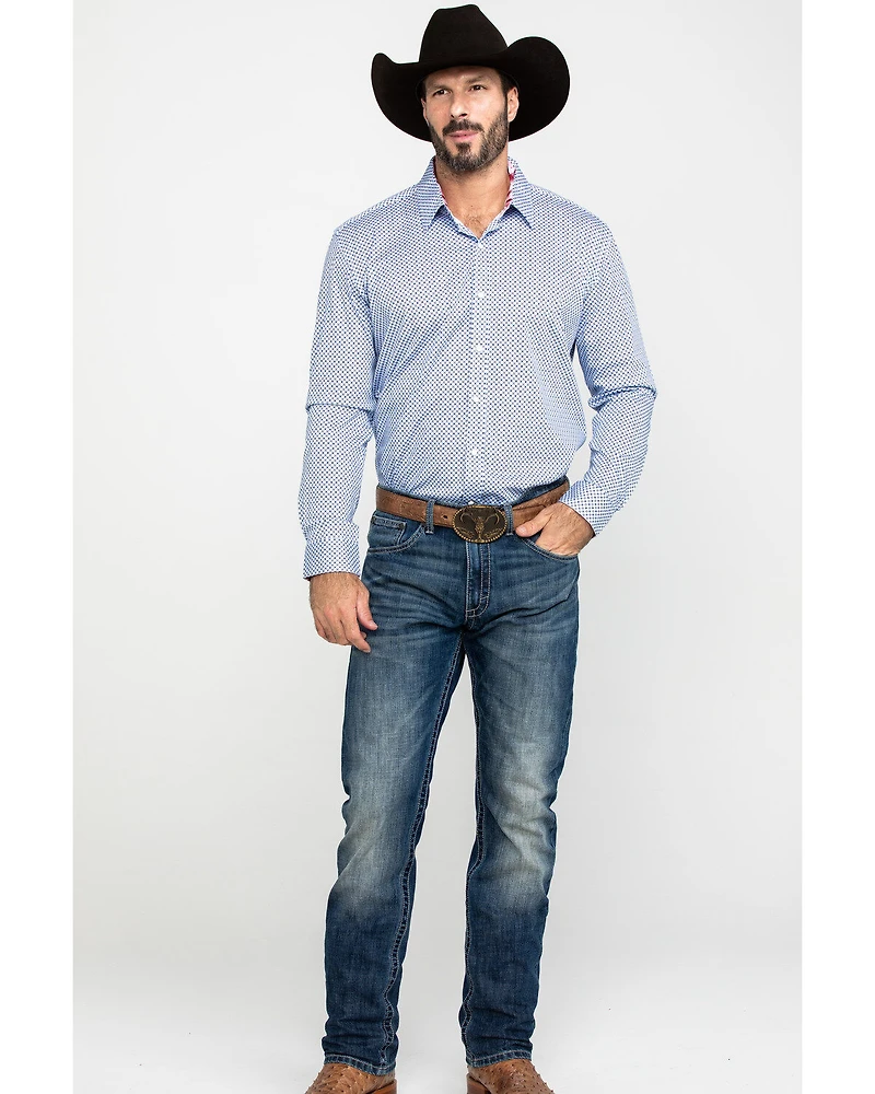 Scully Signature Soft Series Men's X Geo Print Long Sleeve Western Shirt