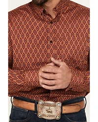 Cody James Men's Kenneth Southwestern Geo Print Long Sleeve Button-Down Stretch Western Shirt