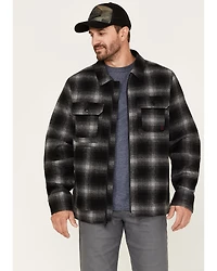 Brothers and Sons Men's Wool Full Zip Plaid Print Jacket