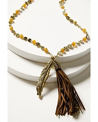 Shyanne Women's Soleil Feather Pendant Necklace