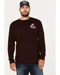 Moonshine Spirit Men's Guitar Floral Print Long Sleeve T-Shirt