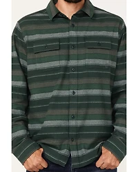 Brothers and Sons Men's Novelty Striped Long Sleeve Button Down Western Flannel Shirt