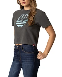 Kimes Ranch Women's American Bullseye Short Sleeve Cropped Graphic Tee