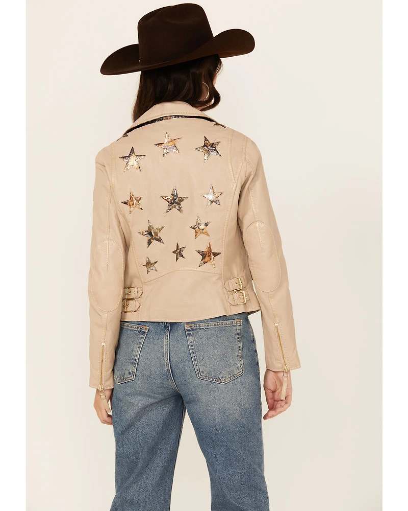 Mauritius Leather Women's Christy Scatter Star Jacket