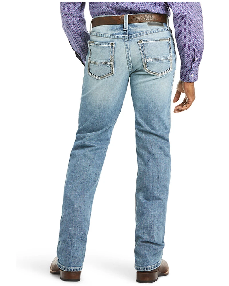 Ariat Men's M2 Stirling Light Wash Relaxed Fit Stretch Bootcut Denim Jeans