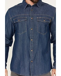 Hawx Men's Core Long Sleeve Snap Denim Work Shirt - Big & Tall
