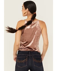 Beyond The Radar Women's Velvet High Neck Tank Top