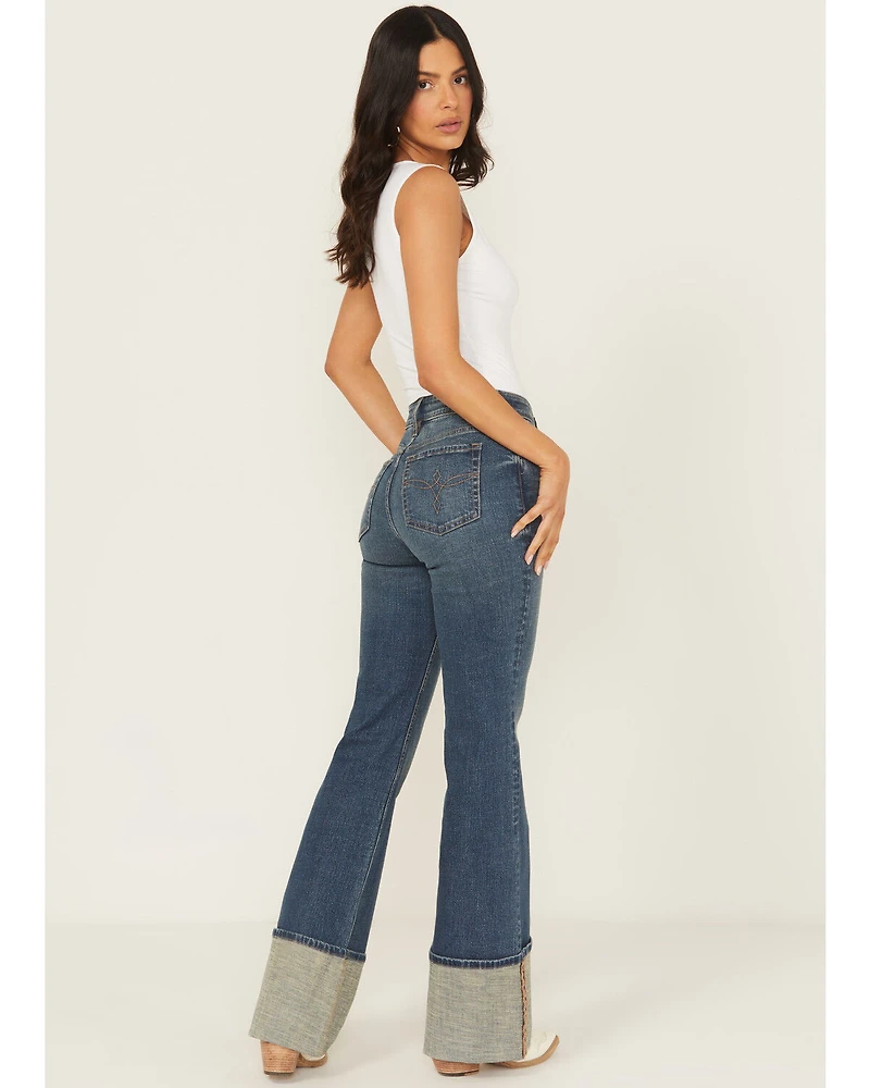 Shyanne Women's Joni High Rise Trouser Tall Cuff Stretch Denim Jeans