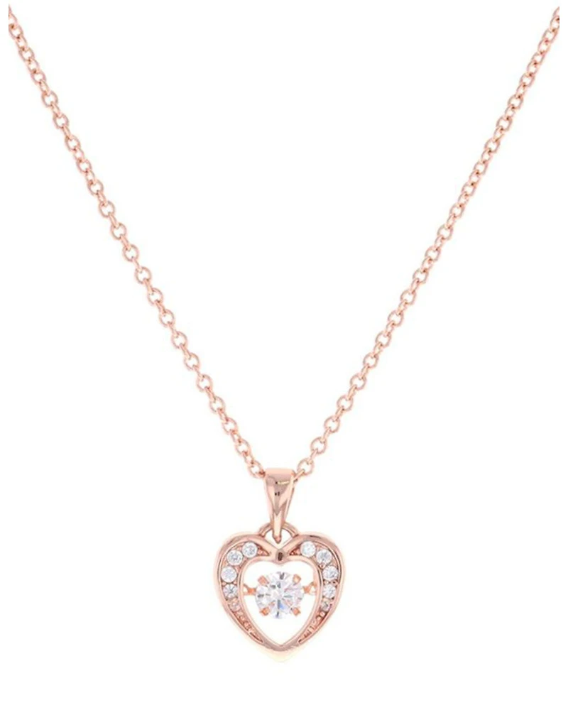 Montana Silversmiths Women's Let's Dance A Little Rose Gold Heart Necklace