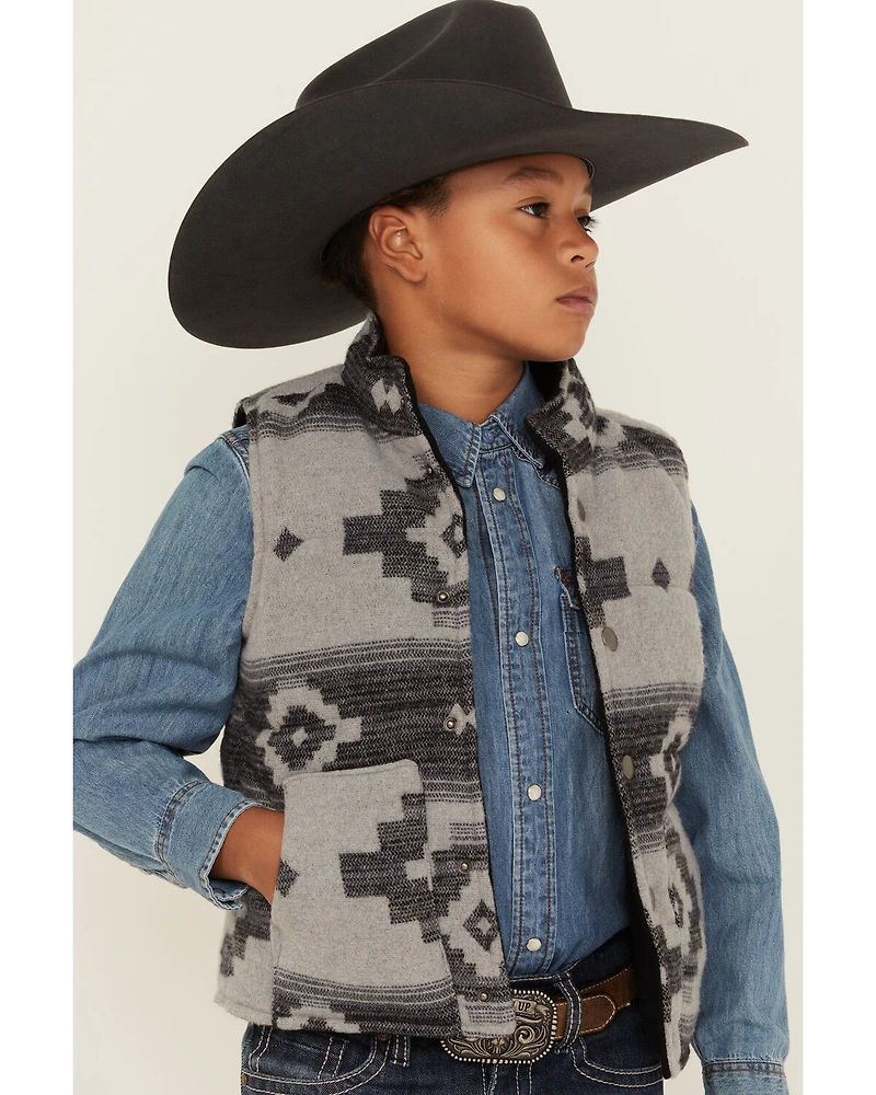 Cody James Boys' Sunset Reversible Jacquard Puffer Vest