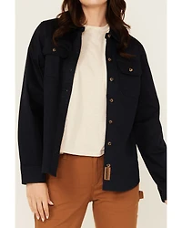 Lucky Brand Workwear Women's Solid Twill Long Sleeve Button-Down Stretch Work Shirt