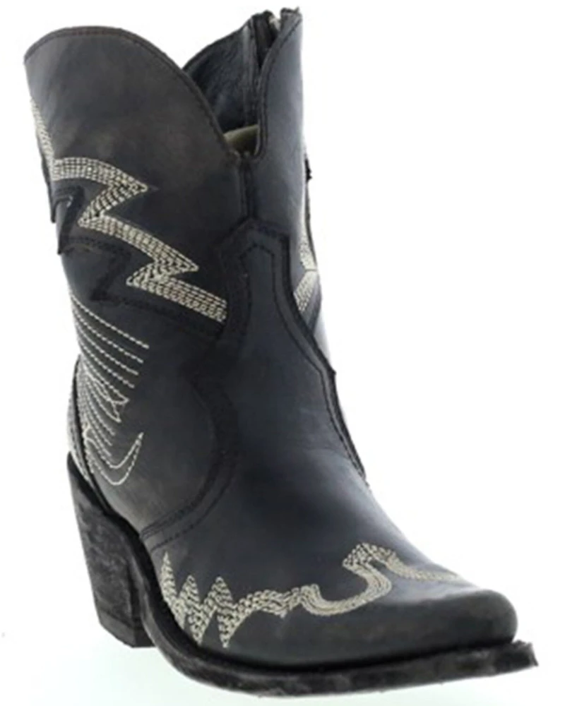 Liberty Black Women's Side Bug & Wrinkle Mosel Short Western Boots - Snip Toe