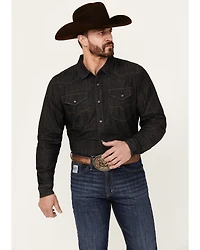Kimes Ranch Men's Grimes Wash Denim Long Sleeve Pearl Snap Western Shirt