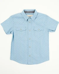 Cody James Toddler Boys' Cowboy Way Striped Print Short Sleeve Snap Western Shirt