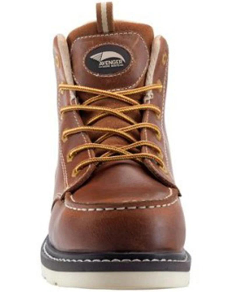 Avenger Men's Wedge 6" Mid Waterproof Lace-Up Work Boots - Carbon Nanofiber Toe