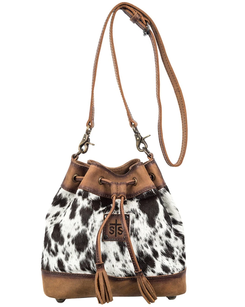 STS Ranchwear Women's Hair On Cowhide Bucket Bag