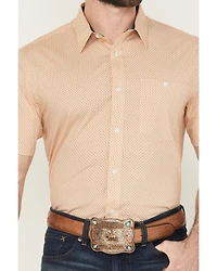 RANK 45® Men's Cowboy Co Geo Print Short Sleeve Button-Down Stretch Western Shirt