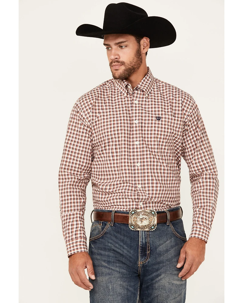 Cinch Men's Plaid Print Long Sleeve Button-Down Western Shirt