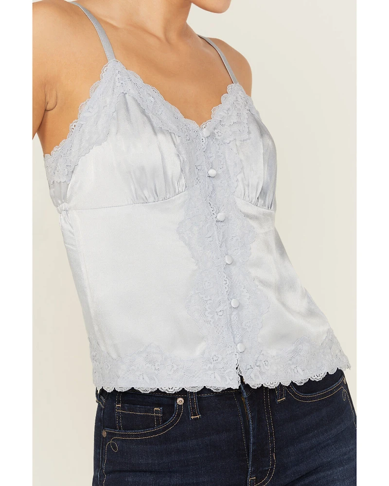 Shyanne Women's Lace Trim Satin Cami