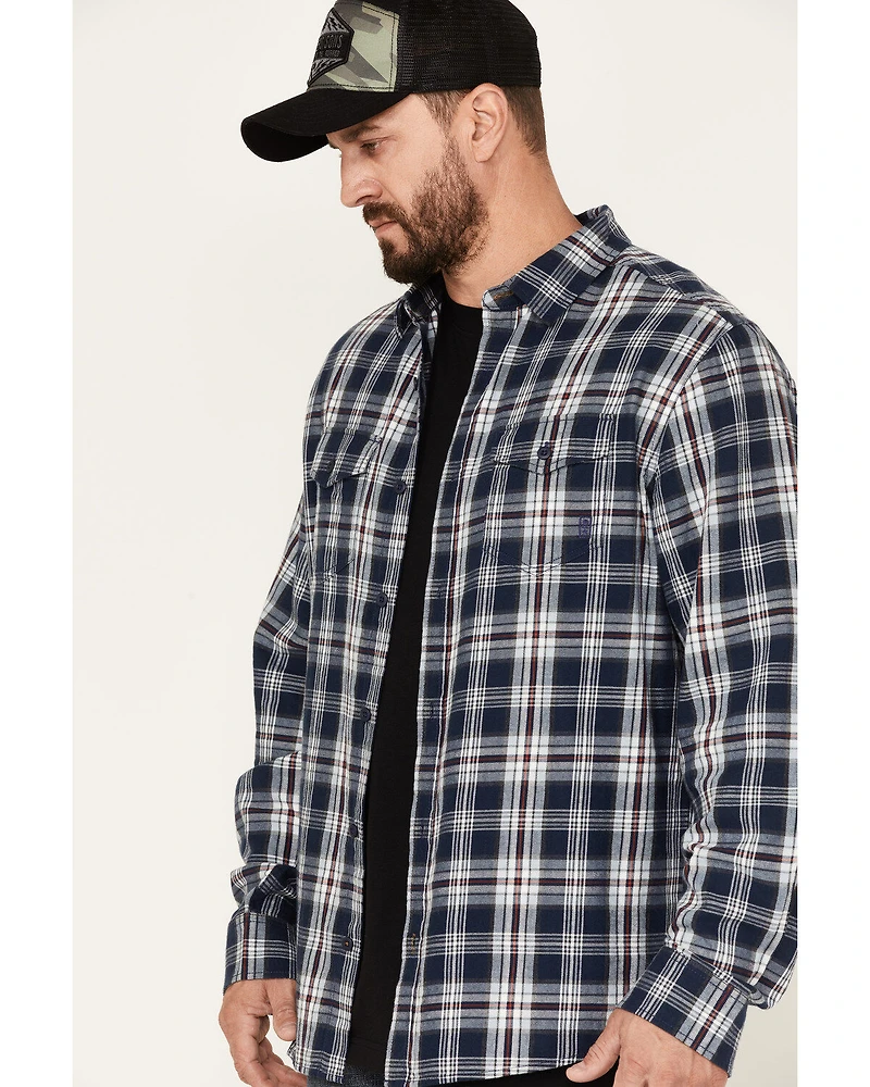 Brothers and Sons Men's Plaid Long Sleeve Button Down Western Flannel Shirt