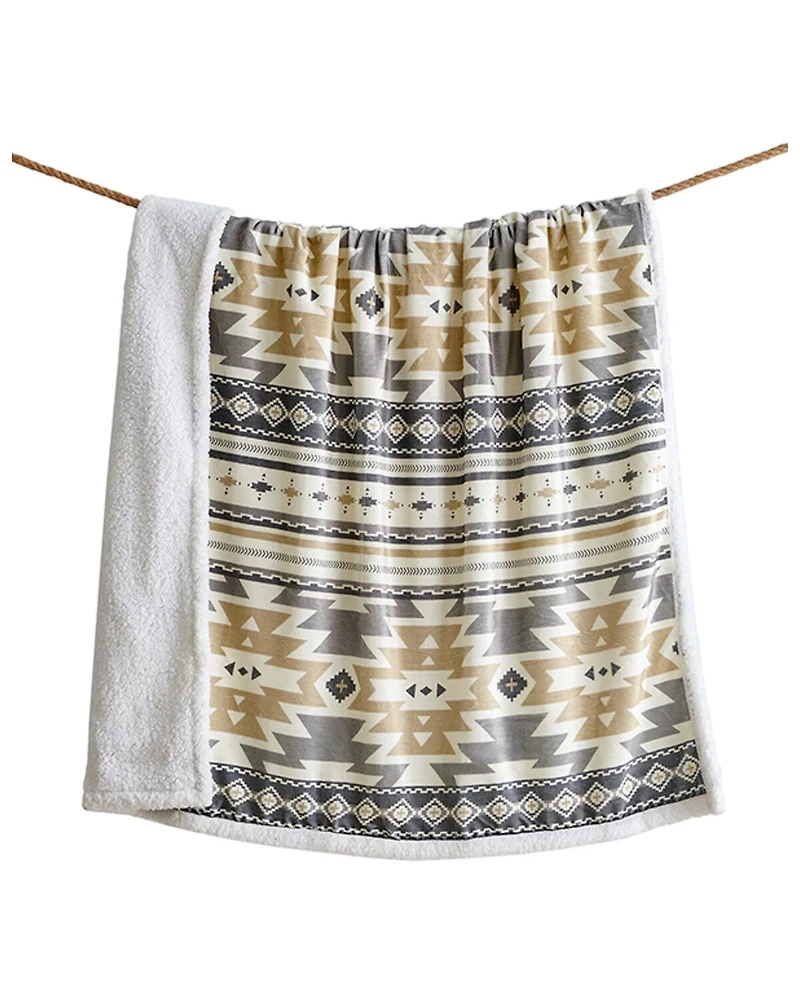 HiEnd Accents Desert Sage Campfire Sherpa Throw