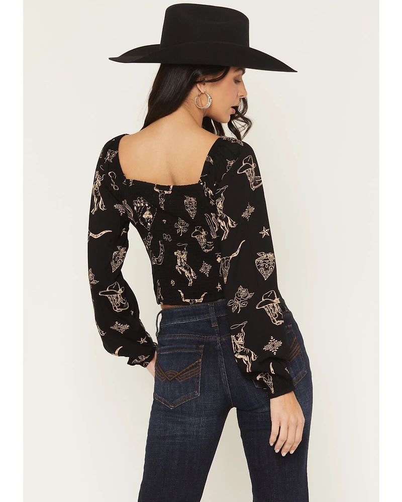 Idyllwind Women's Keystone Conversational Print Long Sleeve Top