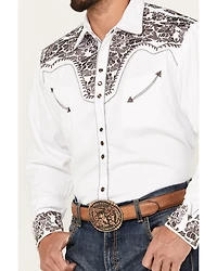 Scully Men's Embroidered Gunfighter Long Sleeve Snap Western Shirt