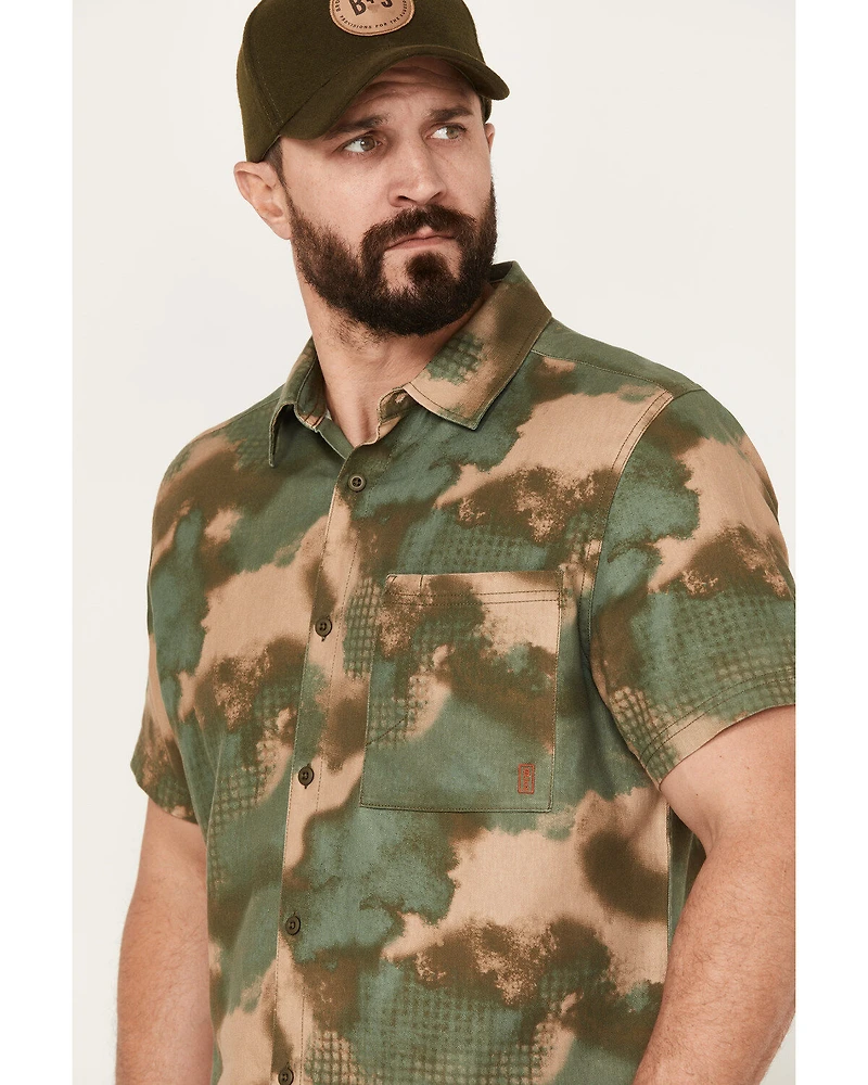 Brothers and Sons Men's Hemp Camo Print Short Sleeve Button-Down Western Shirt