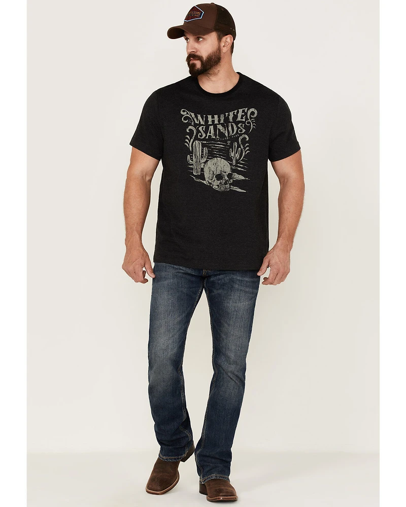Brothers and Sons Men's Heathered White Sands Skull Graphic Short Sleeve T-Shirt