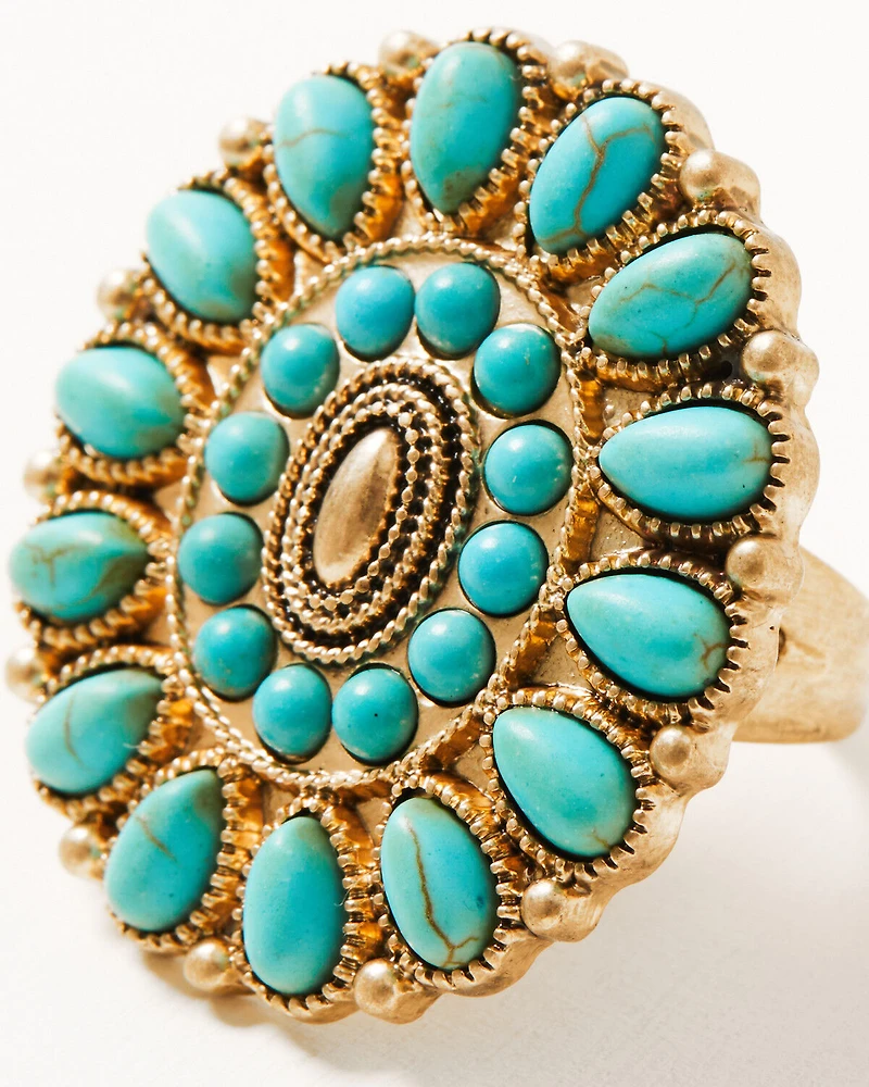 Shyanne Women's Summer Solstice Squash Blossom Ring Set - 5 Piece