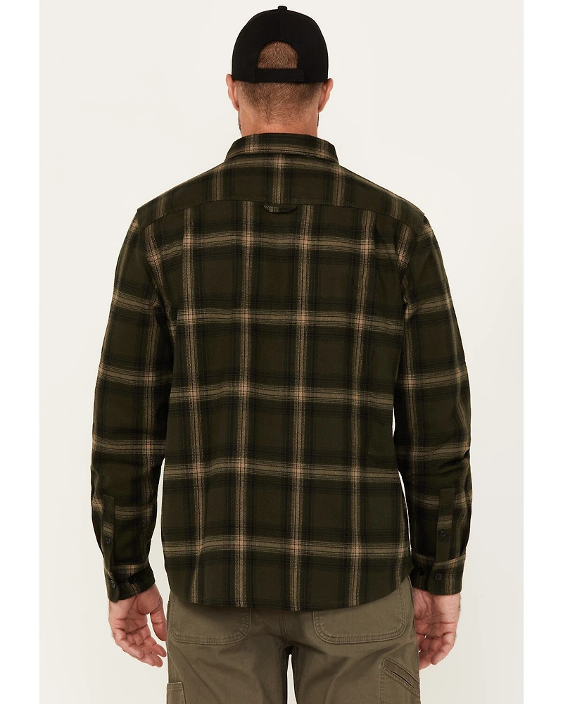 Lucky Brand Workwear Men's Hometown Plaid Print Long Sleeve Button-Down Flannel Shirt