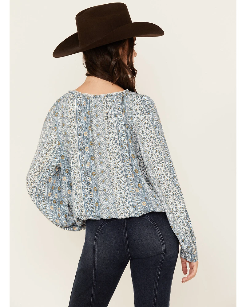 Wild Moss Women's Striped Button-Down Long Sleeve Top