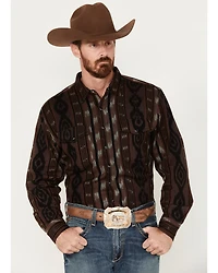 Scully Men's Jacquard Southwestern Stripe Long Sleeve Snap Shirt