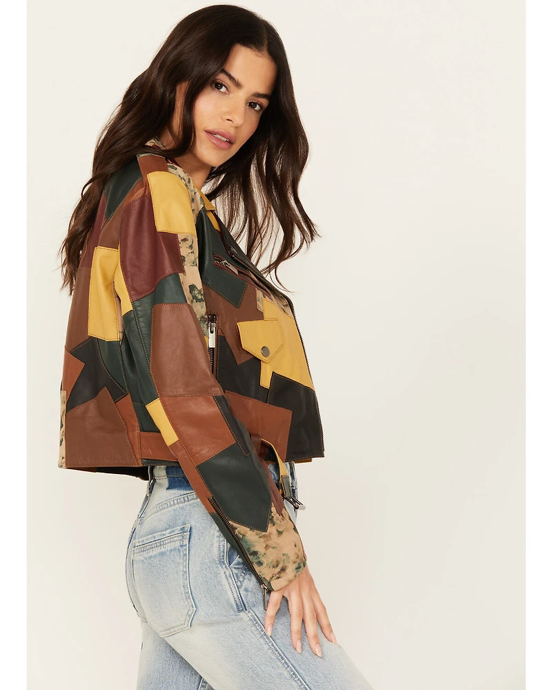 Cleo + Wolf Women's Patchwork Leather Jacket
