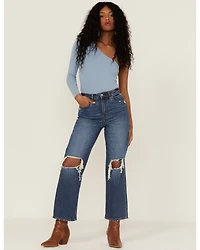 Daze Women's Pleaser High Rise Wide Ankle Jeans