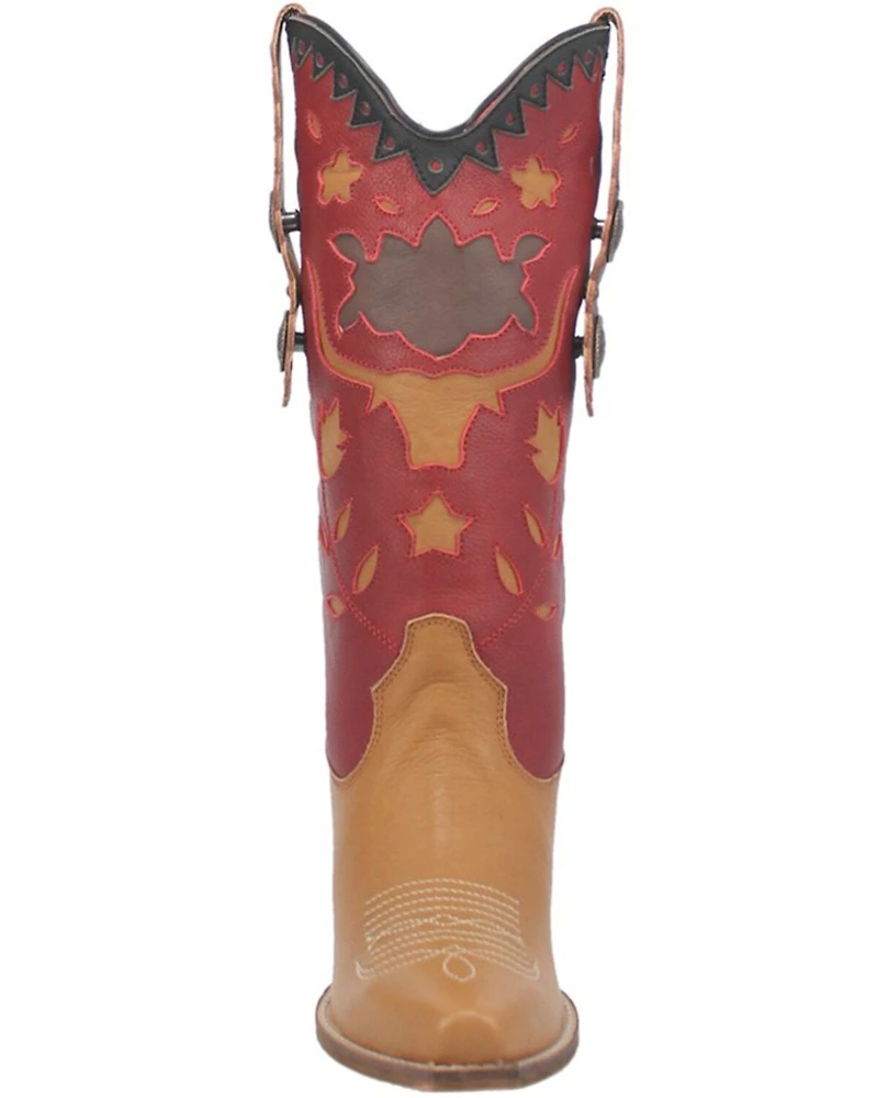 Dingo Women's Love Rocks Leather Underlay Western Boot - Snip Toe
