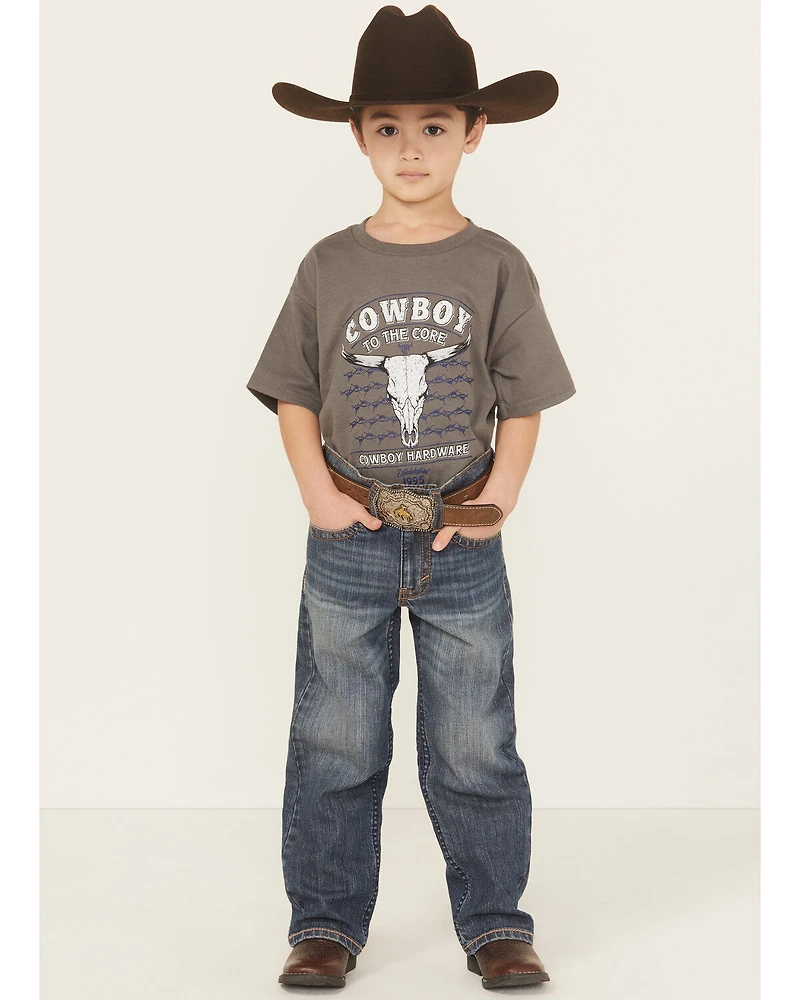 Cody James Little Boys' Wolfstooth Relaxed Bootcut Stretch Denim Jeans