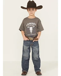Cody James Little Boys' Wolfstooth Relaxed Bootcut Stretch Denim Jeans