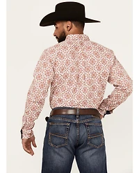 Cody James Men's Lucky One Medallion Print Long Sleeve Button-Down Stretch Western Shirt