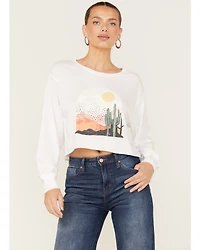 White Crow Women's Desert Cactus Scene Long Sleeve Graphic Tee