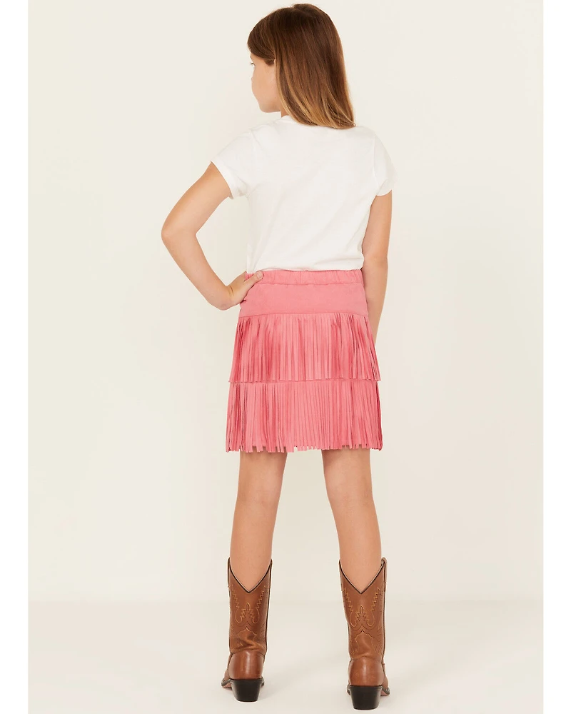 Shyanne Girls' Faux Suede Fringe Skirt