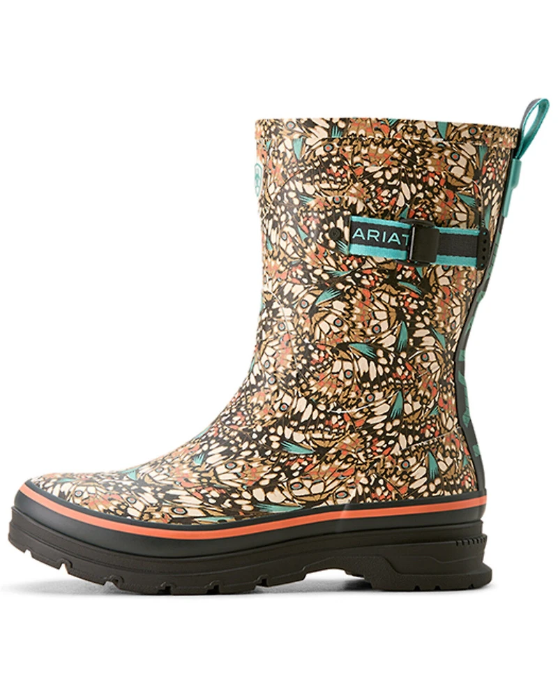 Ariat Women's Kelmarsh Butterfly Print Waterproof Rubber Boots - Round Toe