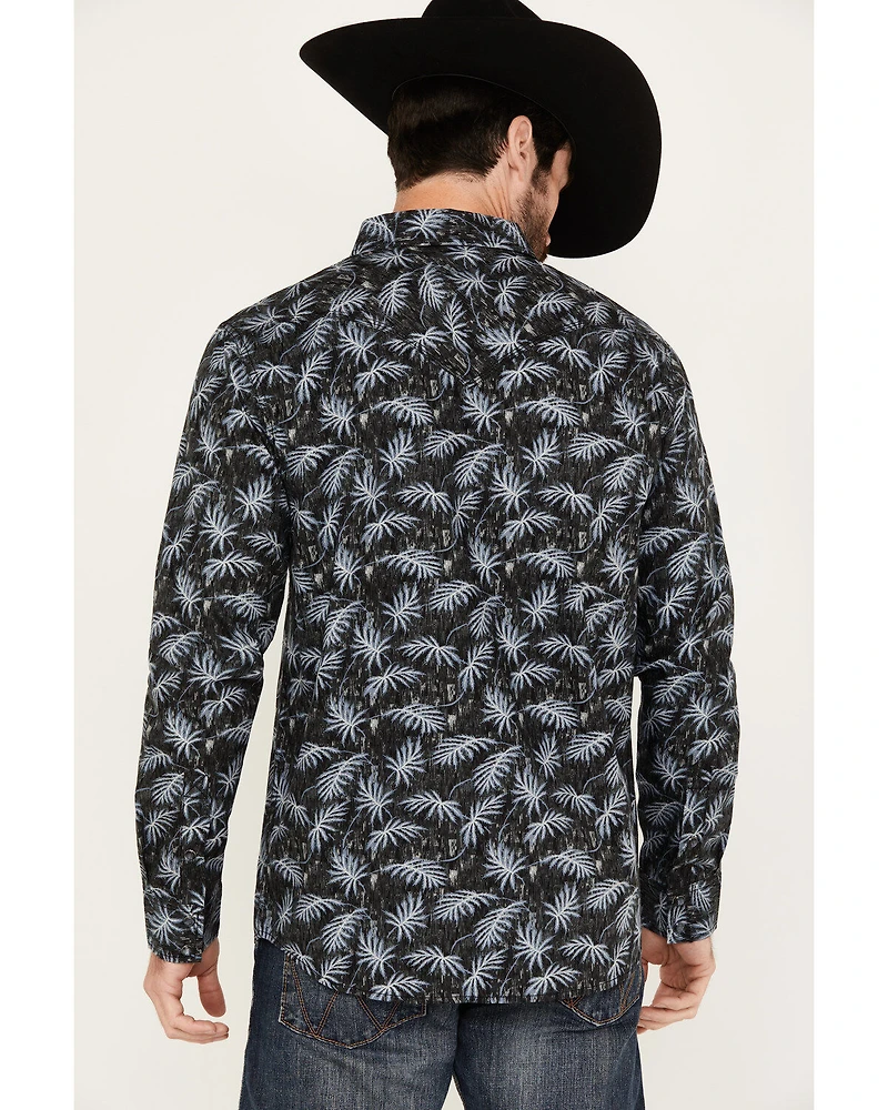 Moonshine Spirit Men's Kaanapali Floral Print Long Sleeve Snap Western Shirt