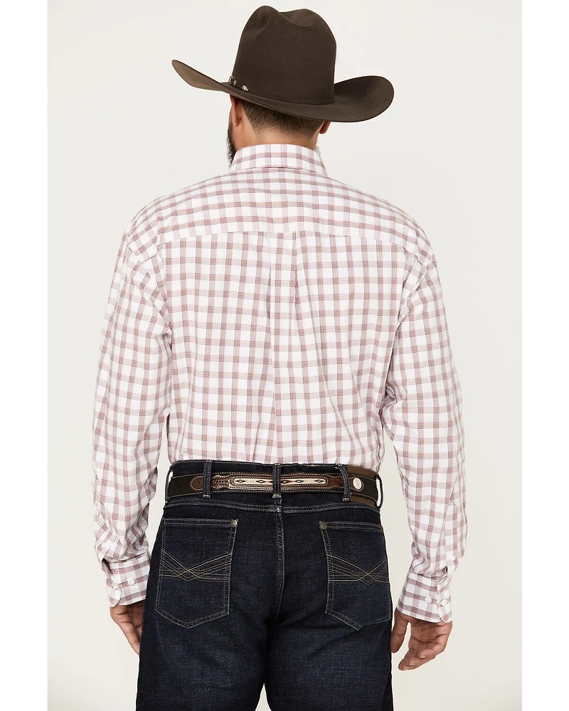 George Strait by Wrangler Men's Checkered Print Long Sleeve Button-Down Shirt