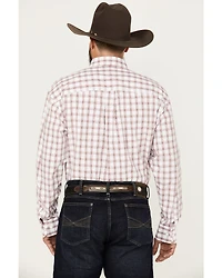 George Strait by Wrangler Men's Checkered Print Long Sleeve Button-Down Shirt