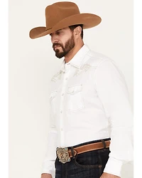 Rock 47 by Wrangler Men's Embroidered Long Sleeve Snap Western Shirt