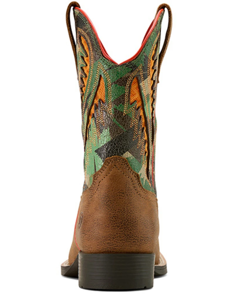 Ariat Boys' Quickdraw VentTek Camo Western Boots - Broad Square Toe