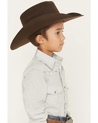 Cowboy Hardware Boys' Geo Print Long Sleeve Pearl Snap Stretch Western Shirt