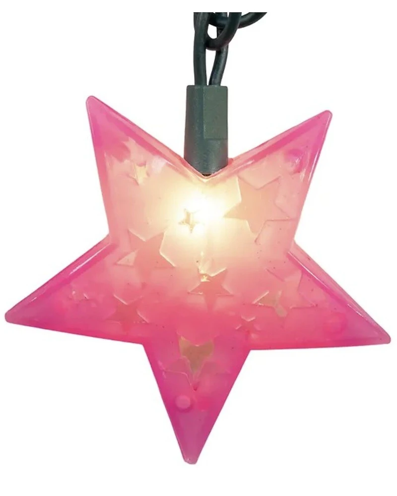 Kurt Adler 9' UL 10L Pink Stars Lights Set