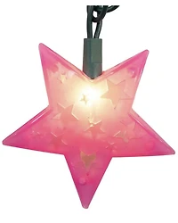Kurt Adler 9' UL 10L Pink Stars Lights Set